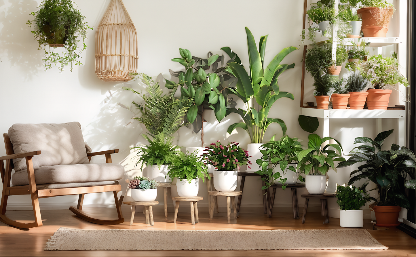 3-Pack Wood Plant Stands Indoor, Single Plant Stand for 6-12 Inch Pots, Mid-Century Modern Plant Stool, Tall Plant Stand for Large Plants for Living Room, Balcony, Office