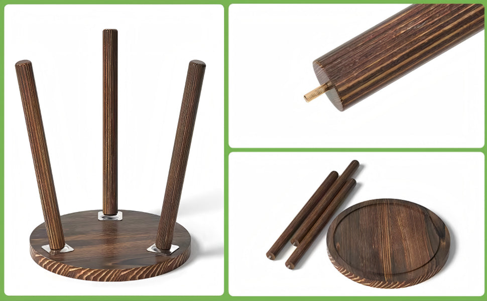 3-Pack Wood Plant Stands Indoor, Single Plant Stand for 6-12 Inch Pots, Mid-Century Modern Plant Stool, Tall Plant Stand for Large Plants for Living Room, Balcony, Office